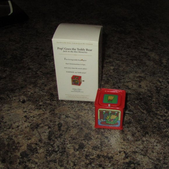 Pop! Goes The Teddy Bear Ornament/Jack in the Box - Picture 2 of 7